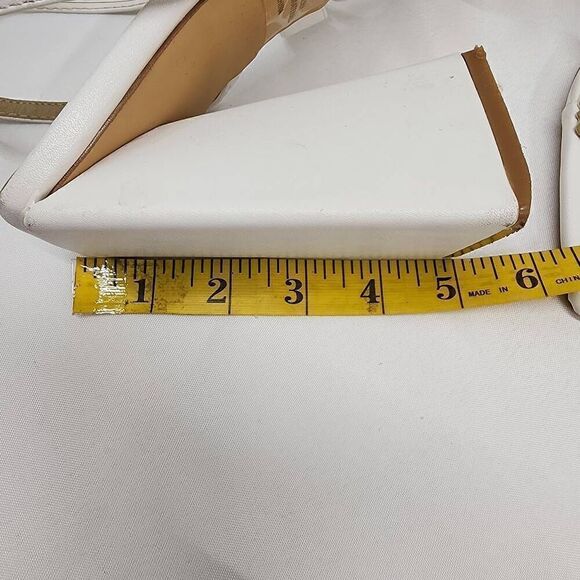 Ego Size 10 Triangle Block Heel Strappy Gladiator Heel Chunky White B - Picture 8 of 9